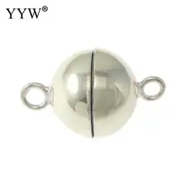YYW 8 мм круглый шар магнитные застежки браслет из стерлингового серебра 925 пробы застежка DIY ювелирные изделия изготовление застежка-молния