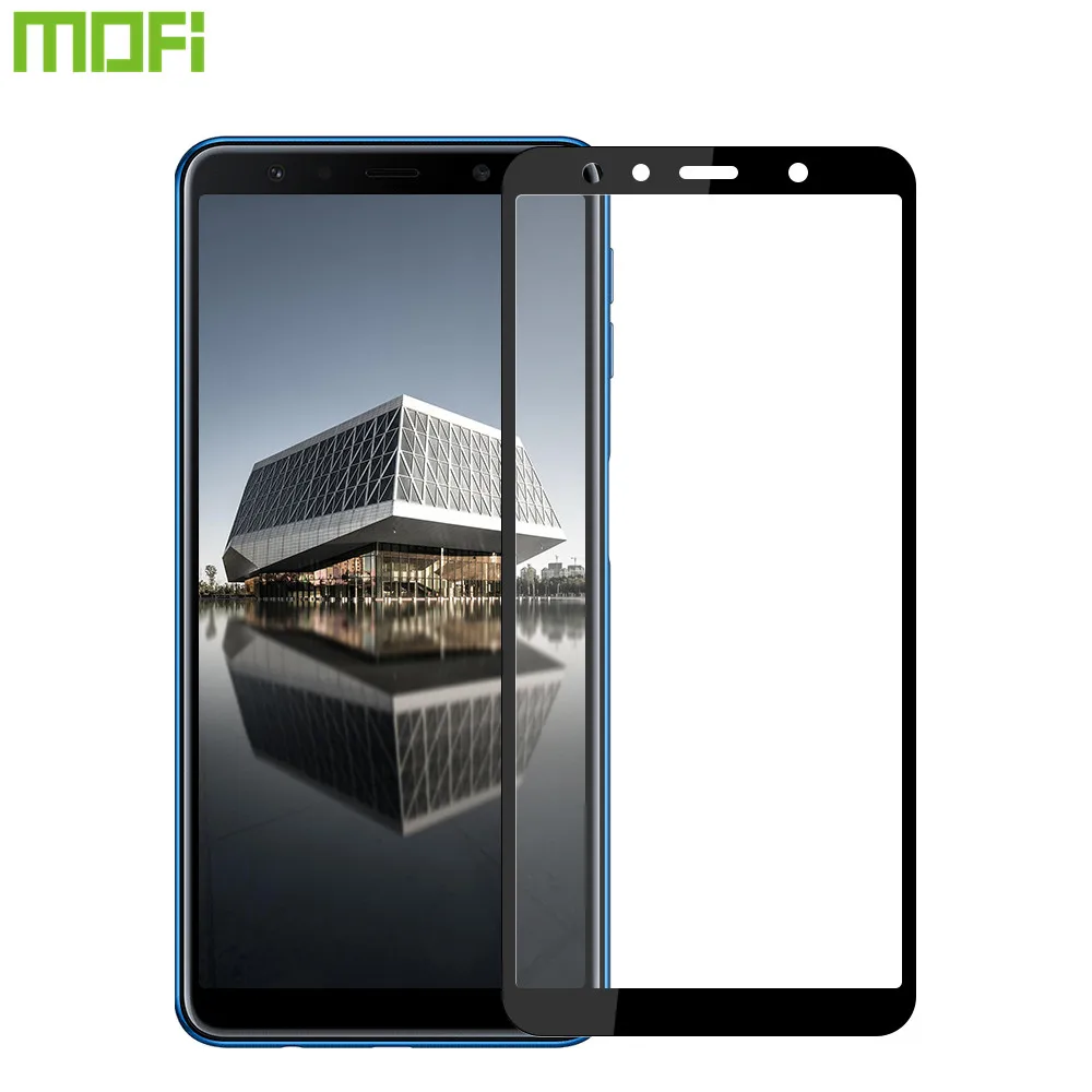 

for Samsung Galaxy A7 2018 Tempered Glass Original Mofi Full Cover Screen Protector for A750 Glass Tempered Protective Film