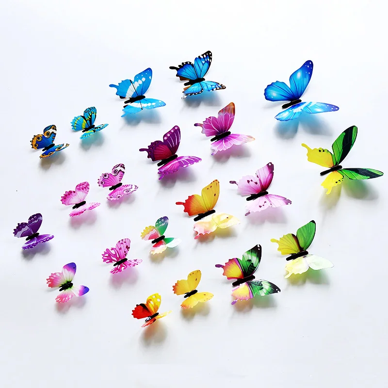 

12Pcs/set 3D Butterfly Wall Sticker living room Home Decor Butterflies on the wall for decoration Fridge stickers wallpaper