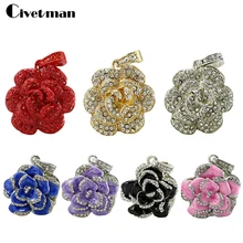 Цветной Цветок розы USB флеш-накопитель 64 ГБ 32 ГБ 16 ГБ 8 ГБ 4 ГБ Кристальное ожерелье в виде ручки USB 2,0 флеш-накопитель карта памяти