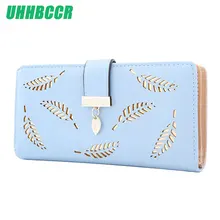Дизайн женский кошелек на молнии кожаный женский кошелек Женская Роскошная брендовая маленький женский кошелек пустотелыми листьями для кредитных карт