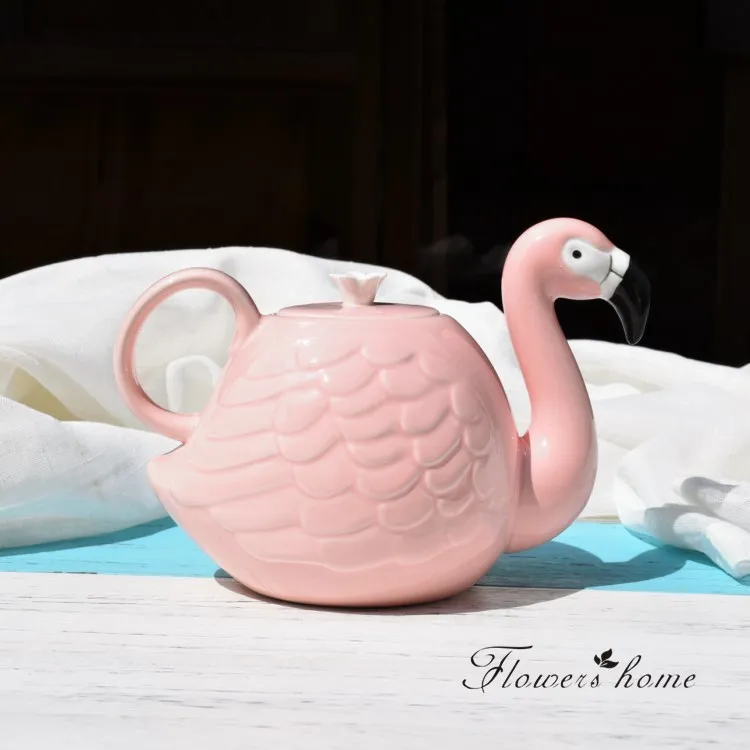 Фламинго Птица Чай горшки чашки 3D животных Супер Красота для девочек с узором в