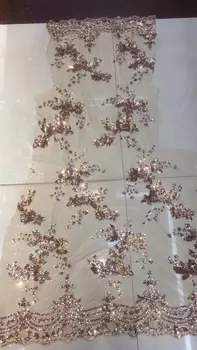 

on sale Embroidery mesh fabric high quality sequins tulle lace fabric