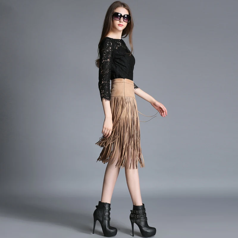 American Apparel Women Fashion Long Skirts High Waist Leather Skirt