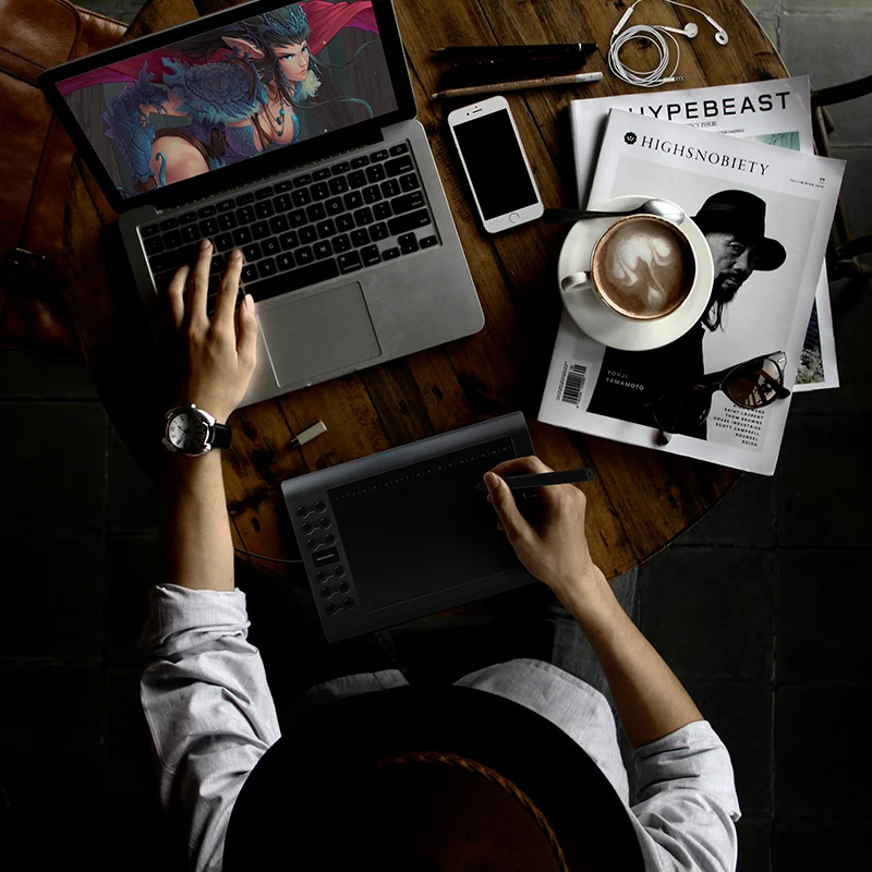 Billig GAOMON M106K Professionelle 10 Zoll Grafik Tablet für Zeichnung mit USB Kunst Digitale Tablet 2048 Ebenen Stift