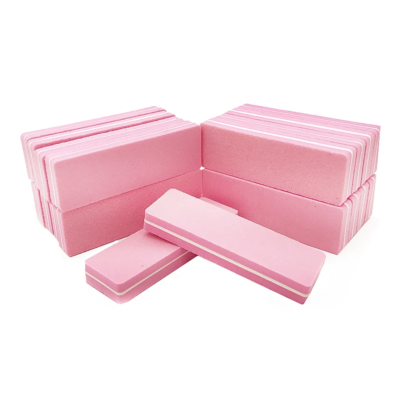20 шт шлифовальная розовая пилка для ногтей, шлифовальная бумага для ногтей, шлифовальный блок для профессионального маникюра, моющиеся пилки для маникюра