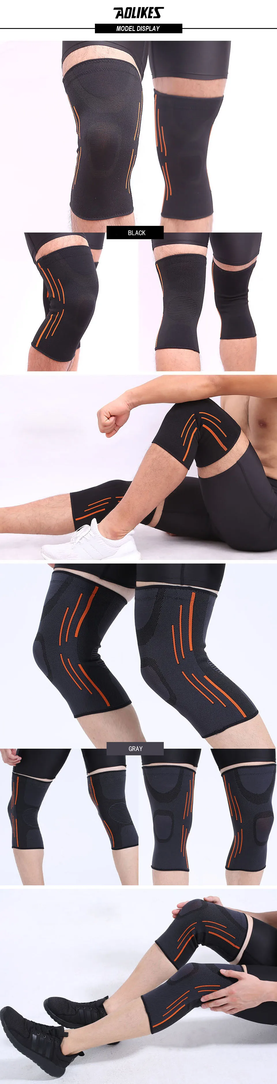 AOLIKES 1 шт. дышащий Elatic Brace Поддержка колена для бега артрит Meniscus Tear Sports суставы наколенники