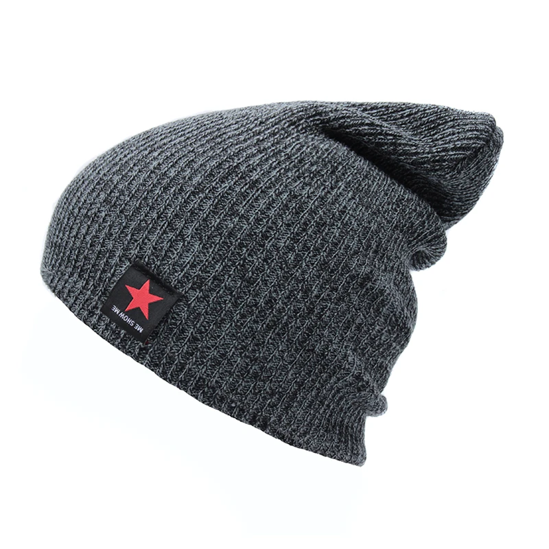 

Hip Hop Male Cap Women's Solid Skullies Beanies With Label Fashion Casual Brand Autumn Knitted Hat Female Beanies Men Winter
