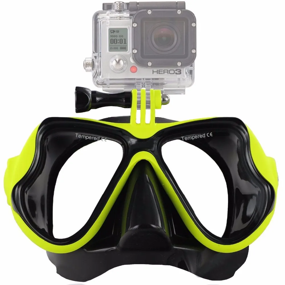 Top scuba diving mask For Gopro hero XIAO MI SJ CAMERAS Black silicone