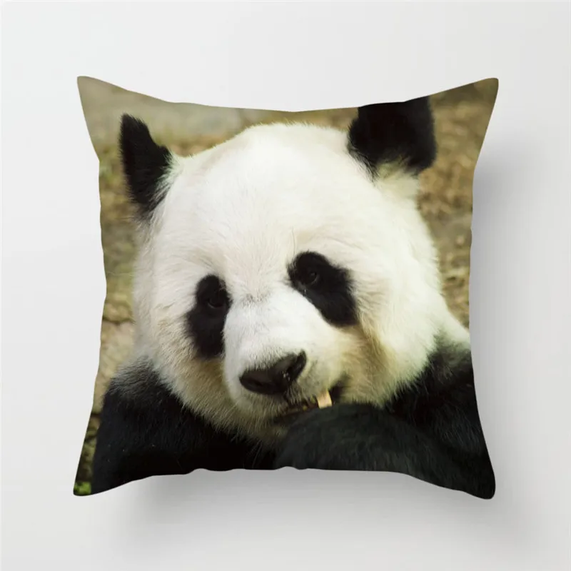 Fuwatacchi чехол для подушки с изображением животных панды для дивана домашний декор панда фото наволочка для подушки с национальным сокровищем декоративная наволочка