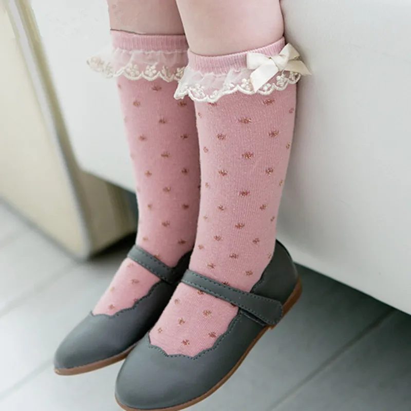 Buy 2018 Lace Socks Girls Bow Baby Knee High Socks