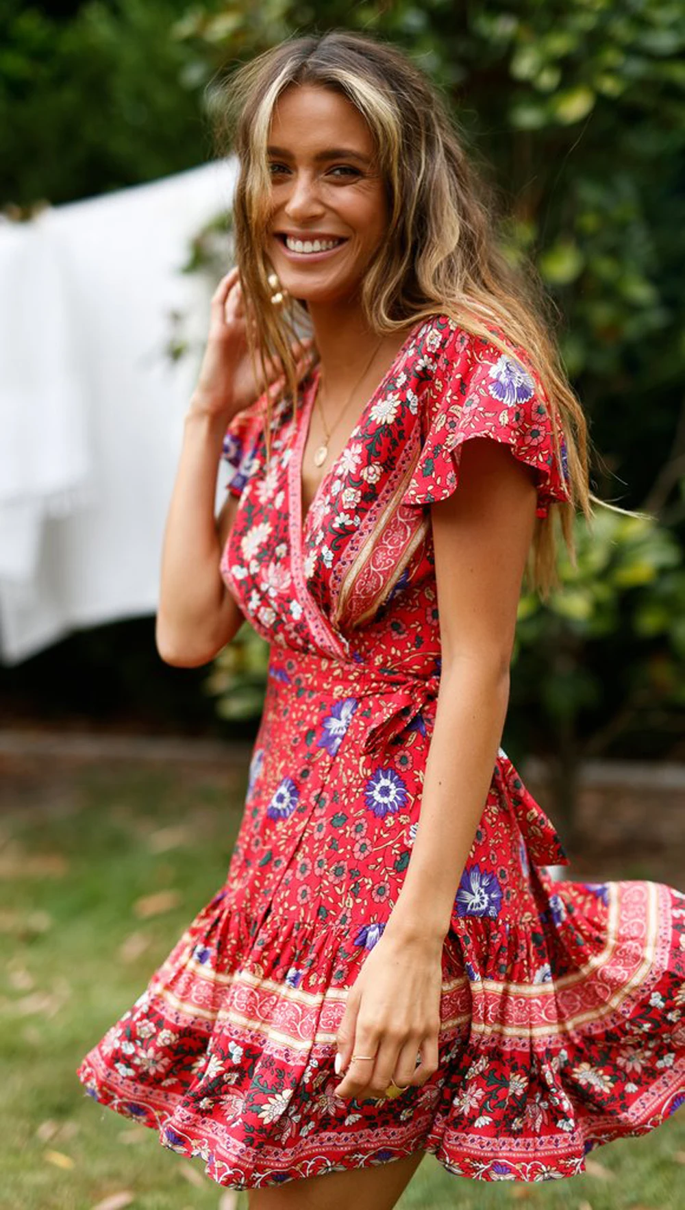 women dress V neck (2)