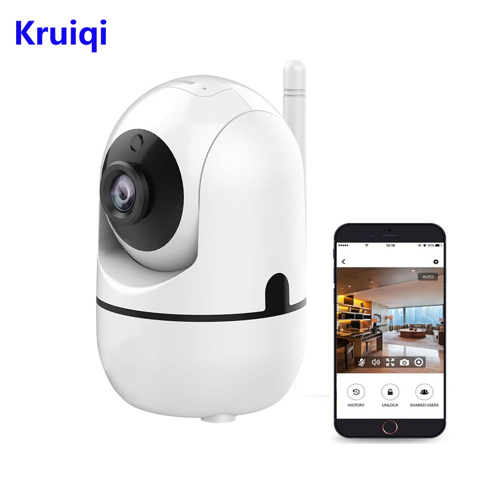 Kruiqi WiFi IP Camera 720P HD Wireless Indoor Home Surveillance with Motion Detection for Baby Elder Pet Pan/Tilt/Zoom | Безопасность и