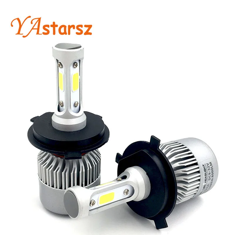 

2Pcs H4 LED H7 H11 H8 9006 HB4 COB S2 Auto Car Headlight 72W 8000LM High Low Beam Bulb All In One Automobile Lamp 6500K 12V 24V