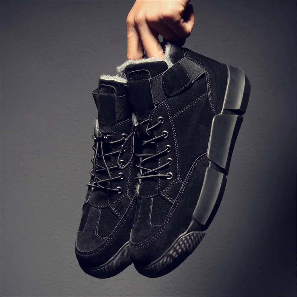 

Men Shoes Fashion Men Winter Shoes Plus Size Ankle For Winter Shoes Men Causal Plush Sneakers