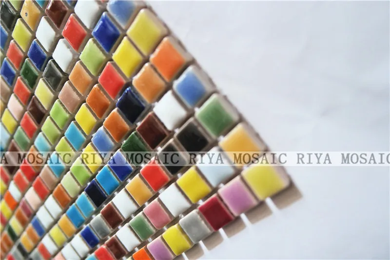 Free Shipping RIYA Ceramic mosaic tile Candy color Swimming pool Red green Blue bathroom waistline Bar counter Floor 11pcs/lot
