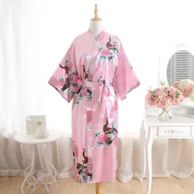 BZEL сатин для свадьбы, невесты, подружки невесты халат цветочный халат длинное кимоно халат ночной халат банный халат модный халат для женщин