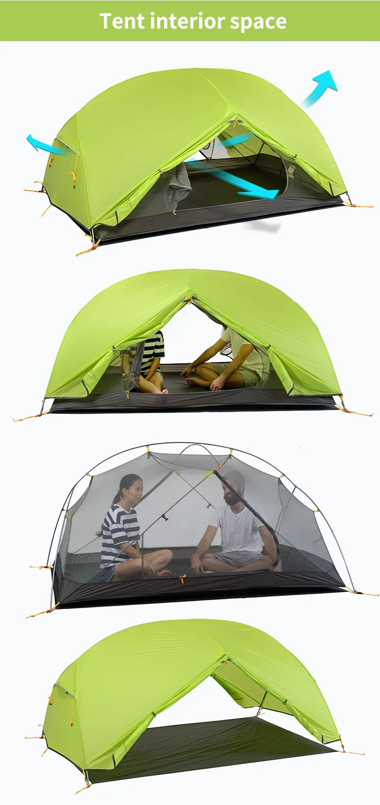 NatureHike 2 человек Сверхлегкий тент НН походные палатки водонепроницаемые палатки двухслойные Открытый Кемпинг Hike туристическая палатка