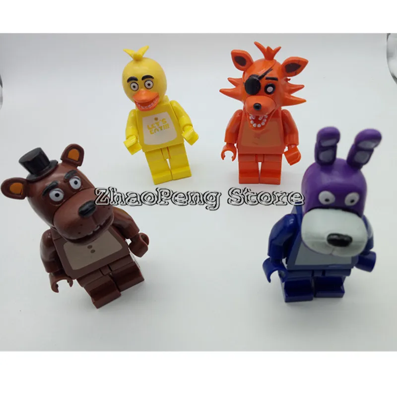 4 шт./лот 5 дюймов пять ночей на Freddy's Building блоки Juguetes фигурки Foxy Freddy Chica героев