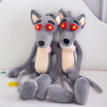 Economici 65/100 CENTIMETRI Kawaii Peluche Lupo Farcito Giocattolo Animale Sveglio Di Simulazione Husky Cane Peluche Giocattoli Bambola Di Pezza Per Bambini Del Bambino Giocattoli Di Peluche Lupo Bambole