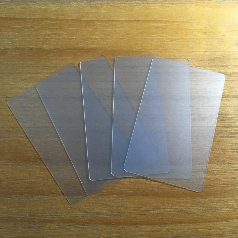 50pcs Transparent blank card PVC fine matte plastic material waterproof