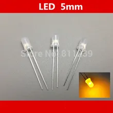 1000 шт. 5 мм LED рассеянный желтый диод 5 мм светодиоды светодиод