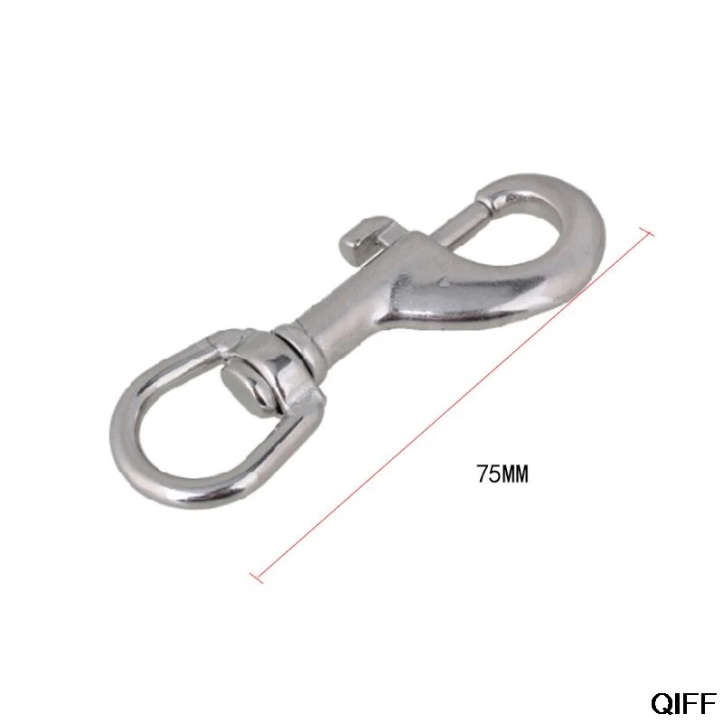 Drop Ship&Wholesale 10Pcs 75mm Swivel-Eye Bolt Snap Hooks Stainless Steel Silver Multi-Function Spring Snap Joints June 25