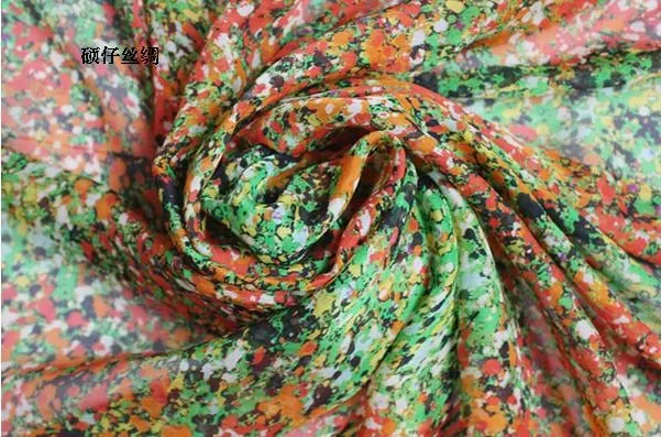 100% chiffon fabric Real silk fabrics of Rural flower color | Дом и сад