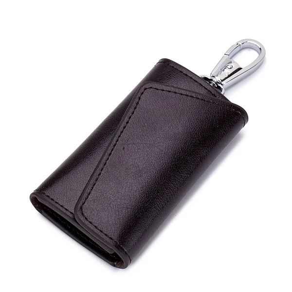Lomelobo мужской кошелек для ключей из спилка Унисекс Многофункциональный кошелек-органайзер для ключей женский держатель для кредитных карт - Цвет: Coffee