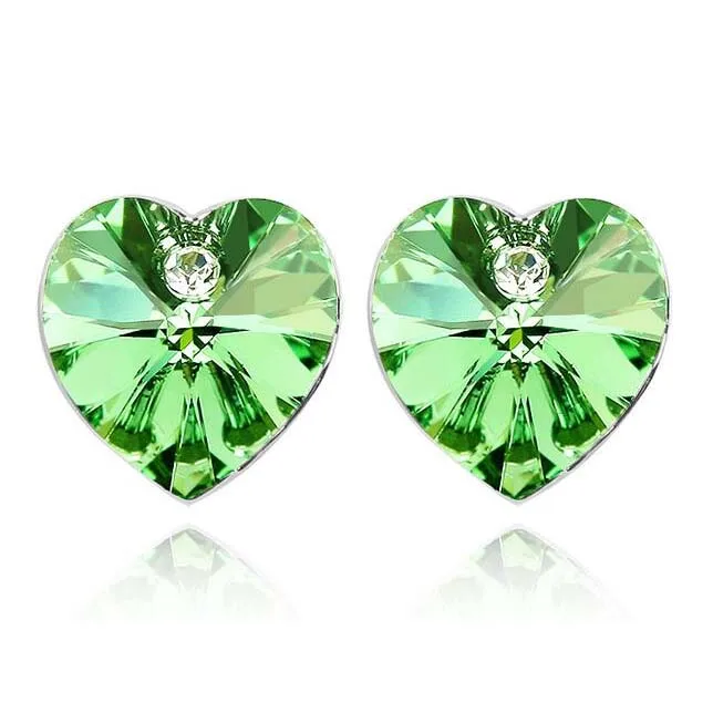 Женские серьги гвоздики в форме сердца с кристаллами Сваровски|brincos fashion|fashion jewelry