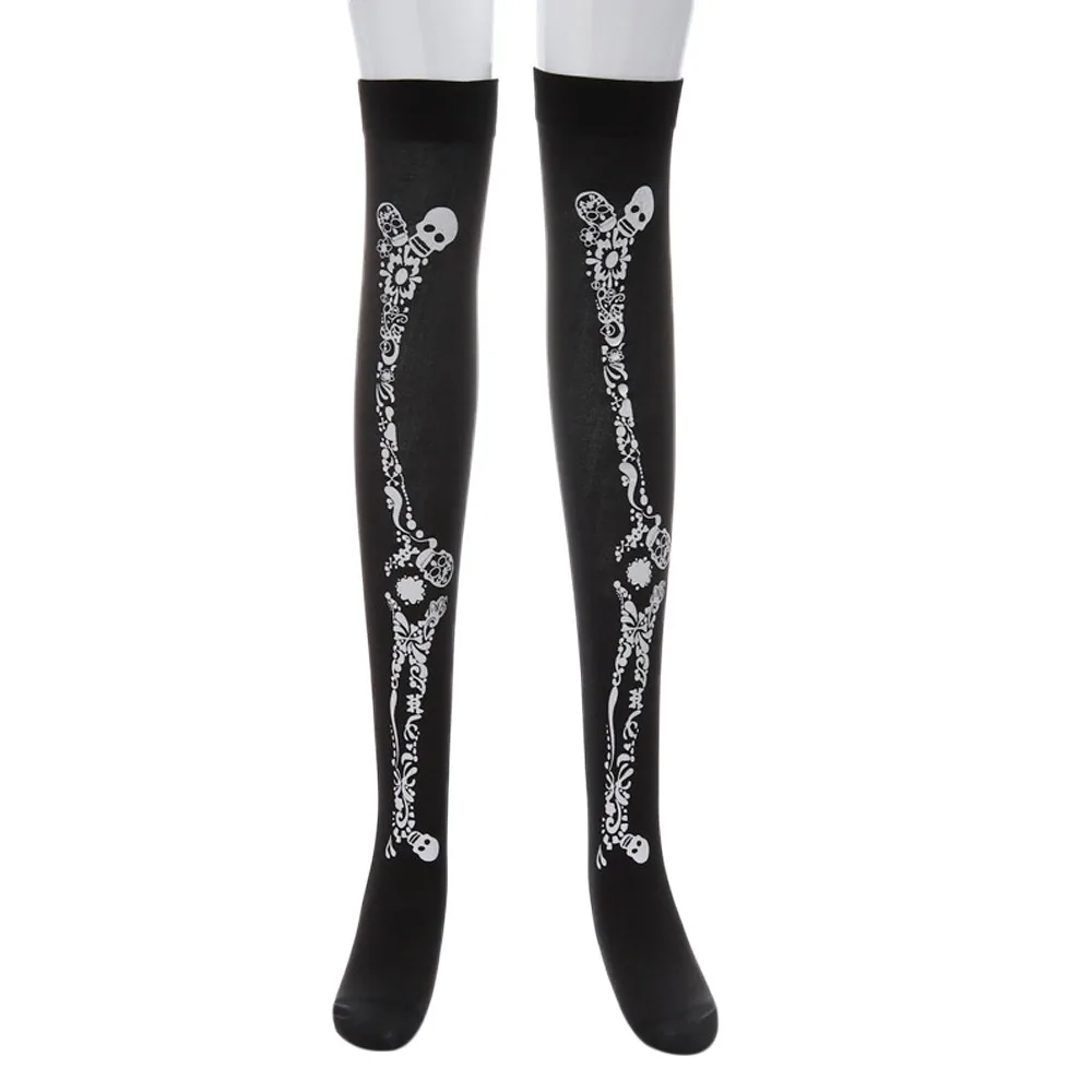 Женские носки на Хэллоуин с принтом, длинные носки до колена, вечерние носки