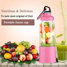 Перезаряжаемая мини-Соковыжималка Блендер Соковыжималка 500 мл чашка-соковыжималка для фруктов электрический переносной блендер USB смузи машина экстрактор