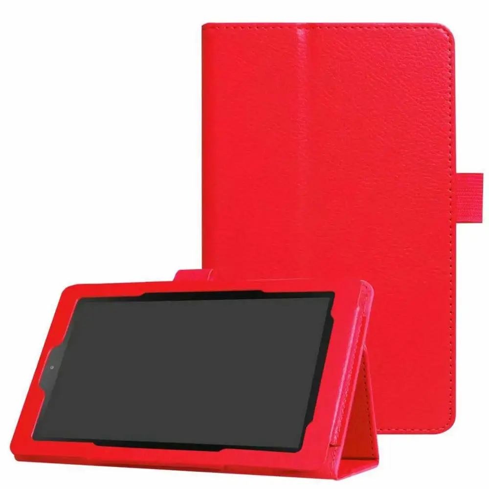Для Amazon Kindle Fire HD 7 Кожа Folio Stand чехол Fire7 7 дюймов чехол для планшета защитный корпус/кожа противоударный - Цвет: Red