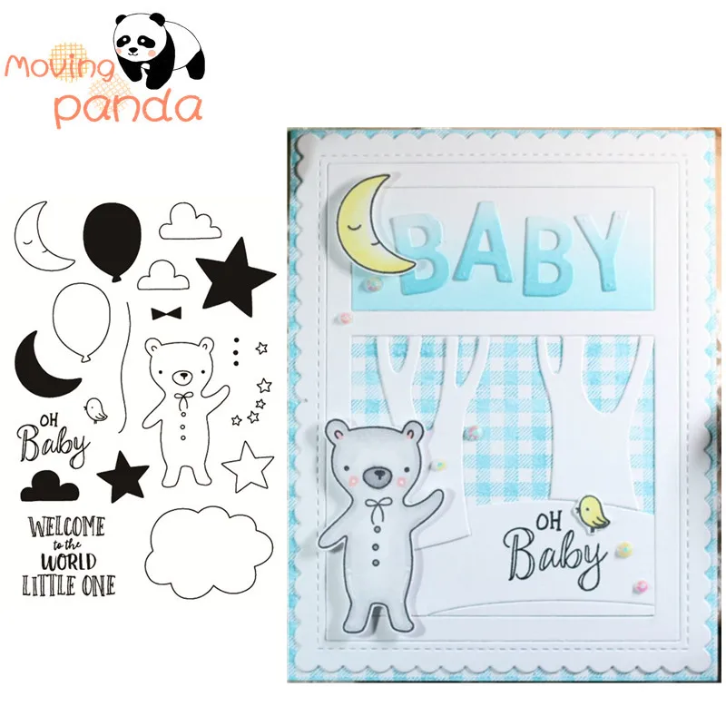 2019 Baby Bear Metal Cutting Dies and Clear Stamps for Scrapbooking DIY Card Making Crafts Stencil | Дом и сад