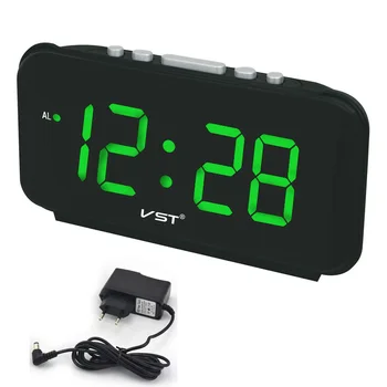 

Digital LED Alarm clock Large Number desk clocks AC Power EU Plug/US Plug Table clock with Green Blue Red White Color display