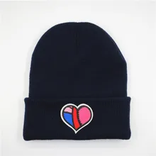 LDSLYJR хлопковая шапка с вышивкой сердца, утолщенная вязаная шапка, зимняя теплая шапка Skullies, шапка бини, шапка для мужчин и женщин 07
