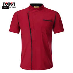 Unisex Manga Corta Malla Patchwork Transpirable Servicio de Comida Informal Cafetería Camarero Ropa de Trabajo Chef Chaquetas Tops Uniformes Delantales Unisex Manga Corta Malla Patchwork Transpirable Servicio de Comida Informal Cafetería Camarero Ropa de Trabajo Chef Chaquetas Tops Uniformes Delantales