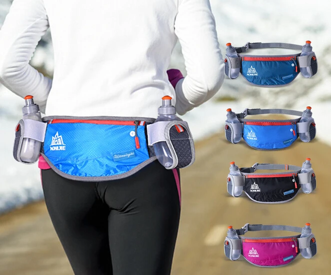 AONIJIE Running Hydration Belt Reflective Running Water Belt Fanny Pack Men Women Waist Packs With 2 Bottle 250ML