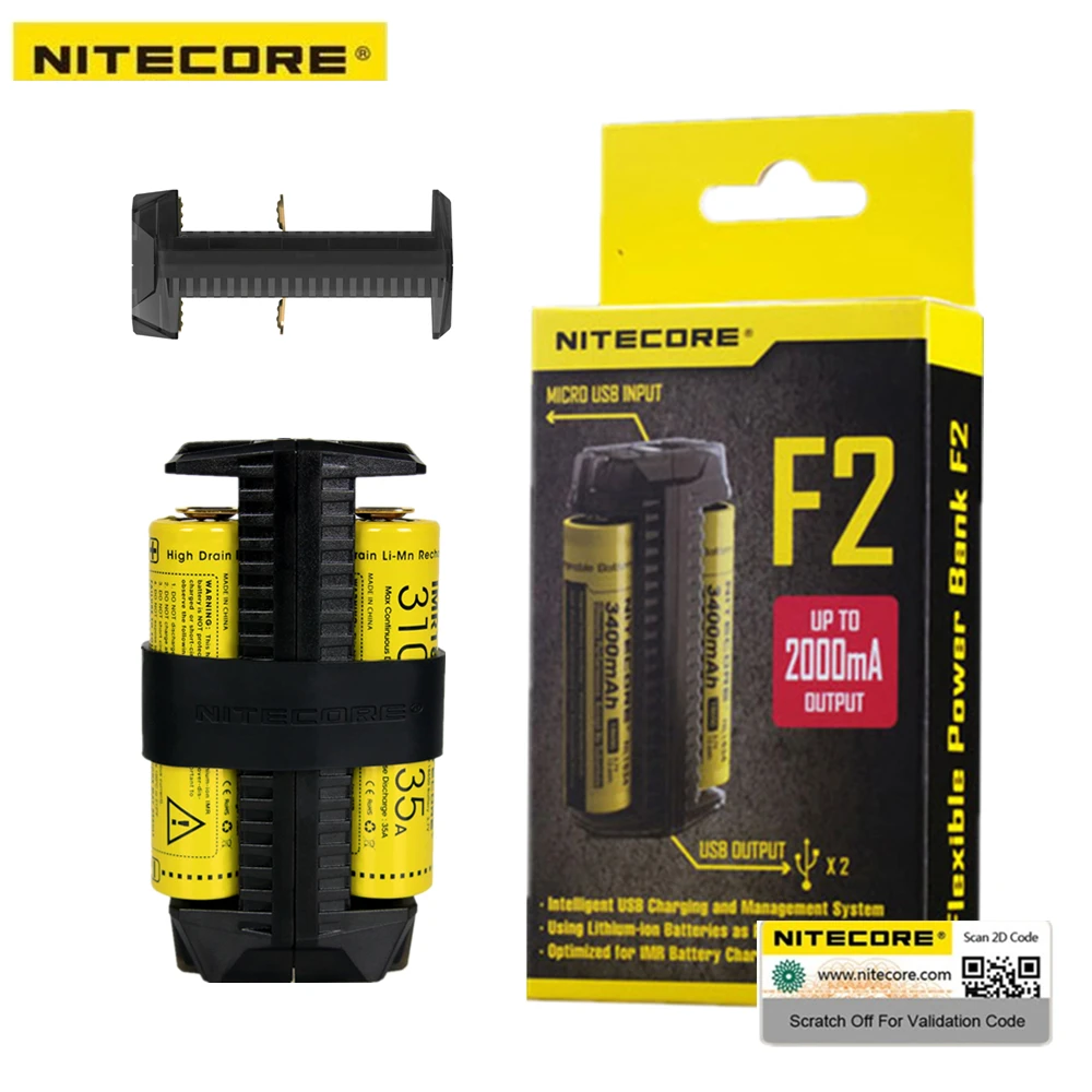 

NITECORE F2 F1 Flexible Power Bank 2A Smart Li-ion IMR Battery 2 Slots USB Charger Lightweight Portable Power Source Adapter
