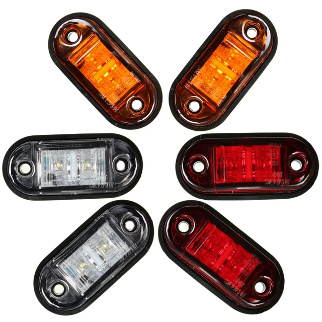 12V/24V 2 LED Side Marker Blinker Trailer Side Lights Clearance Lamp