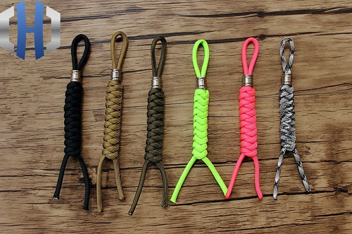 

Paracord Hand-knit Umbrella Titanium Alloy Knife Beads Knot Key Knives Hanging Lanyards