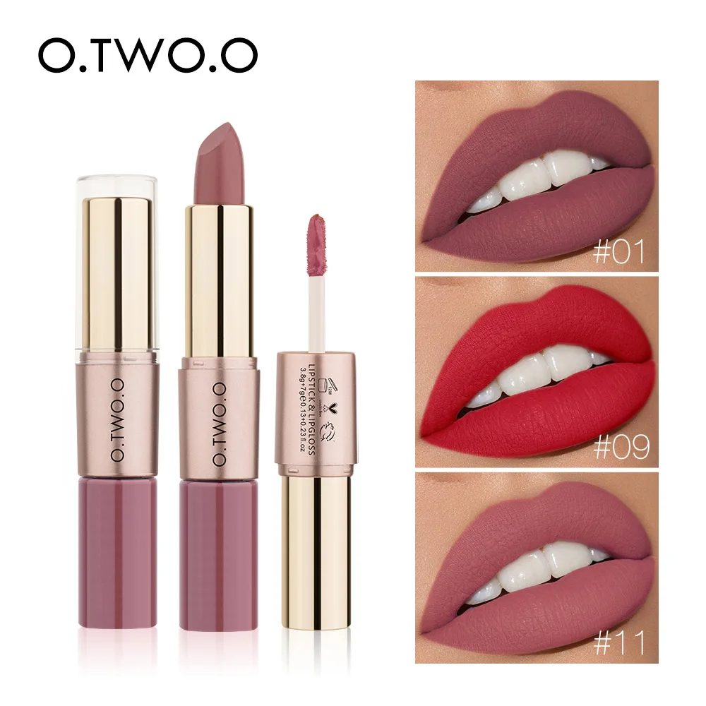 O.TWO.O 2 в 1 Матовая Помада Batom Губы Макияж Косметика Водонепроницаемый Pintalabios