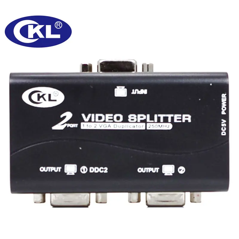 CKL 2 или 4 Порты и разъёмы черного VGA Splitter Дубликатор Поддержка DDC DDC2 DDC2B USB Powered передачи до 60 м настенный ABS случае