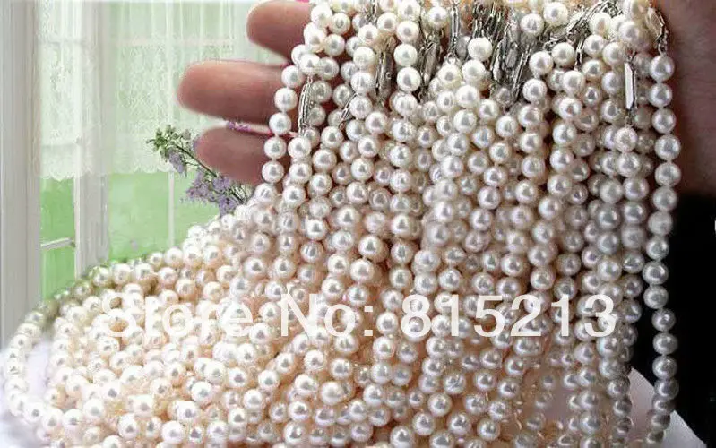 

ddh001263 Wholesale 30pcs 7-8mm White Akoya Pearl Necklace 17