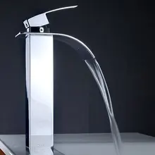 СЖС Горячий Новый Одной Ручкой Водопад Раковины Ванной Комнаты Centerset Туалете Кран Высокий Chrome