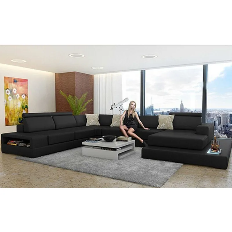

China factory modern balck sofa set designs