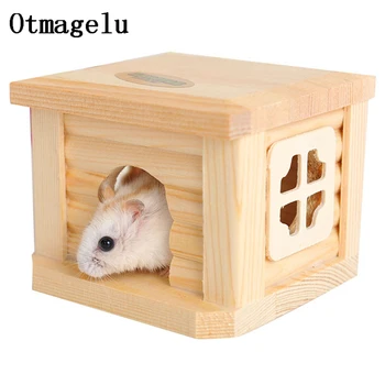 

Mini Small Pet Wooden House Cage Winter Windproof and Warm Nest Cave for Mouse Hamster Squirrel Baby Case Cute Pet Accessories