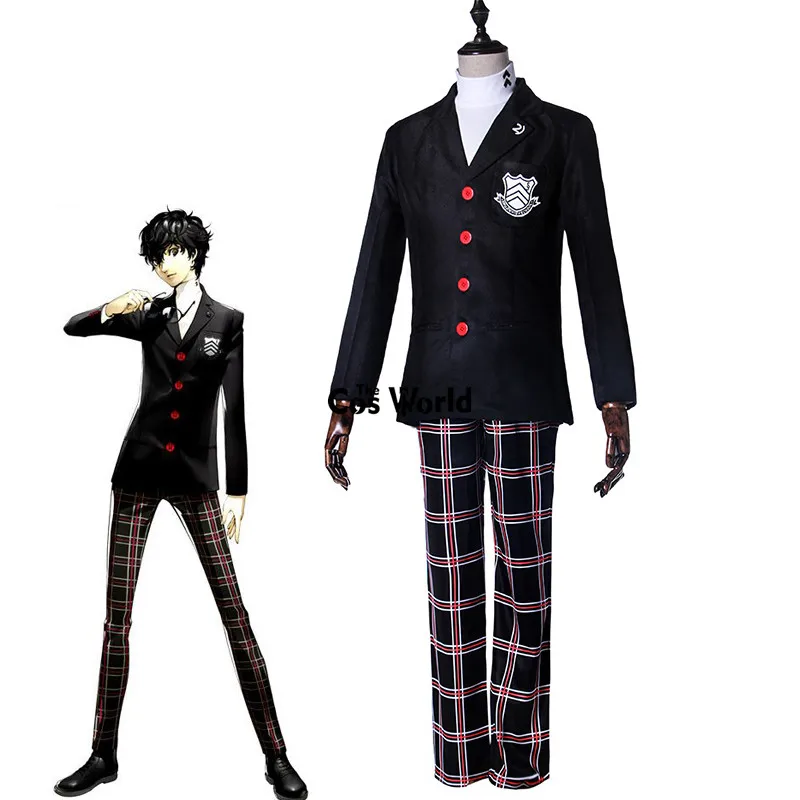 Persona 5 Герой пальто школьная форма, штаны вязаные костюмы наряд игры костюмы для косплея