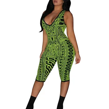 

2019 Summer Women Lady Clubwear V -cut Backless Sexy Bodycon Bodysuit Drifted Side Reinforced High Waist Thin Long Coats