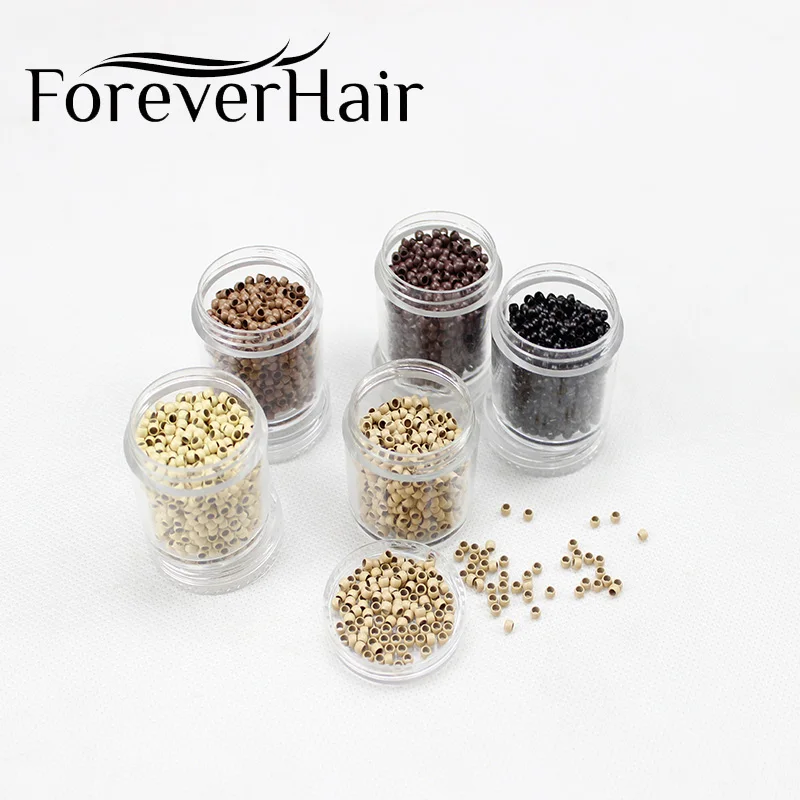 Forever Hair 1000 шт/бутылка для наращивания волос кольцо 3 мм* 2 мм* 2 мм медные бусины для волос нано-Кольца для волос инструменты для наращивания микро бусины